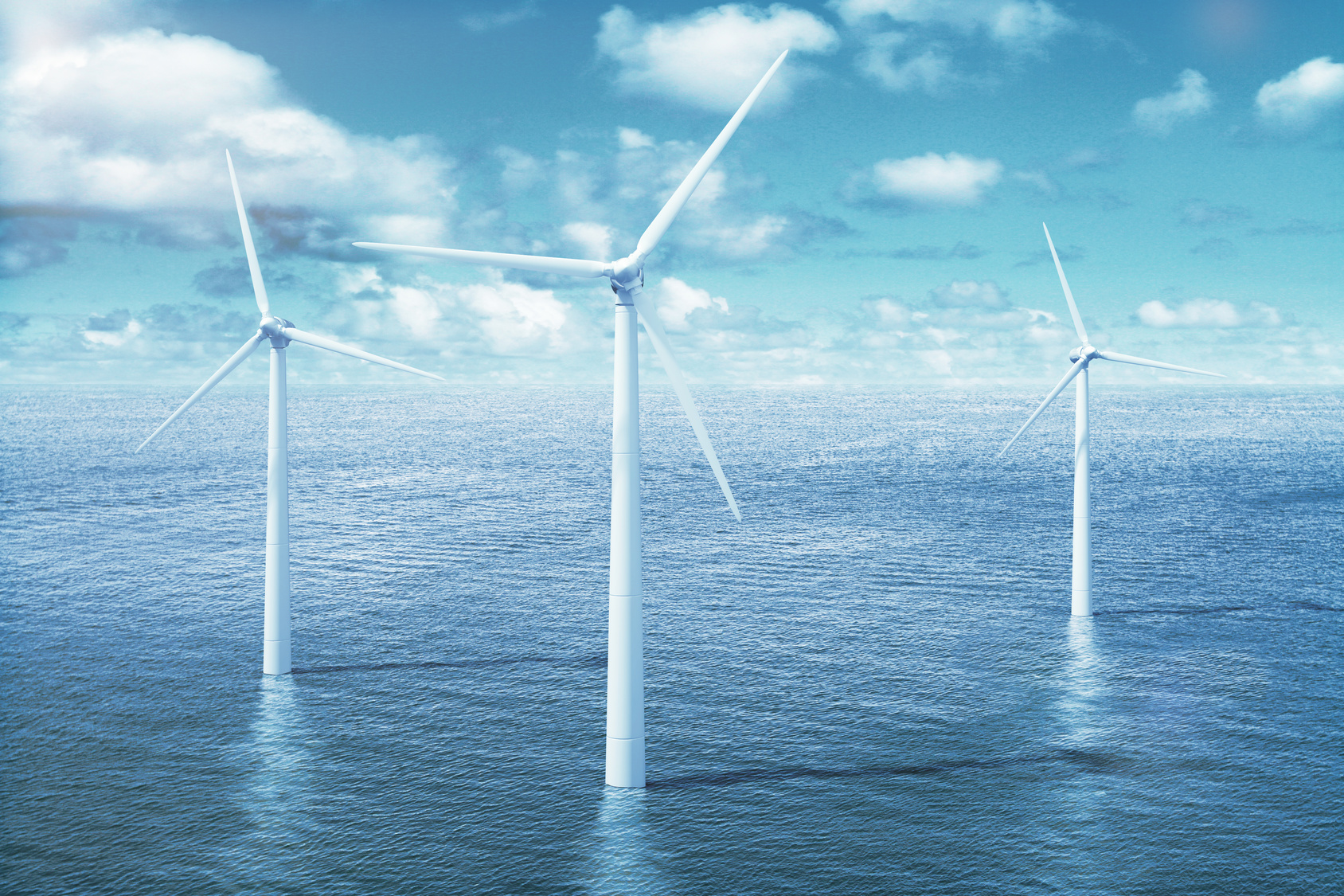 Windturbinen Offshore auf dem Meer